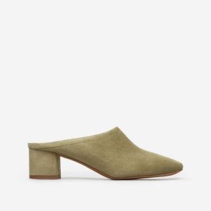 Everlane The Day Heel Mule Olive Suede NWT